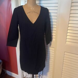 J CREW | black long sleeve v neck dress 0